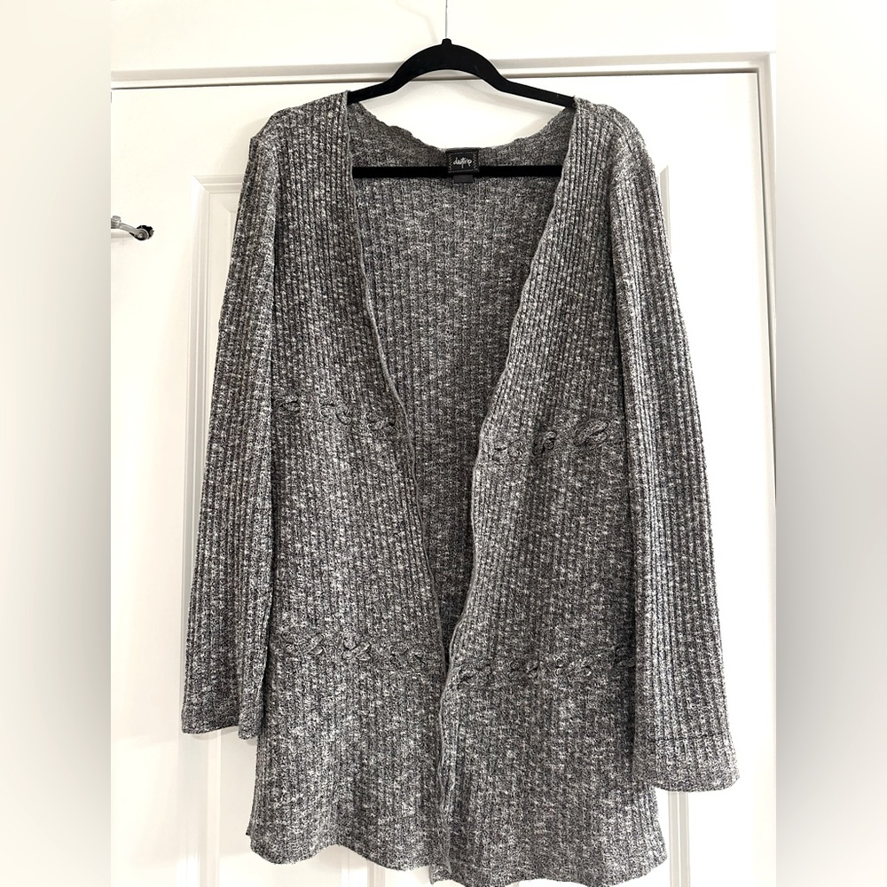 Large gray day trip cardigan